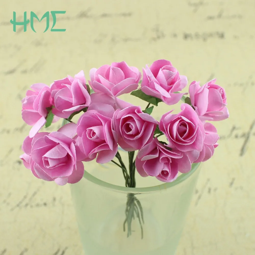 144pcs Multicolor Artificial Paper Flowers For Wedding Car Fake Roses Used Decoration Candy Box DIY Wreath Handmade | Дом и сад