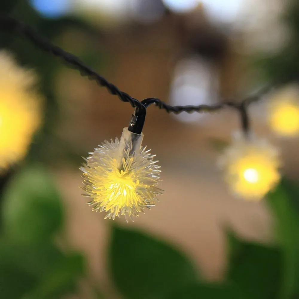 Solar Hairball 7M 50 LED Ball String Lights Power Outdoor Decorative Fairy Lighting Patio Light for Home Garden Lawn Party | Освещение