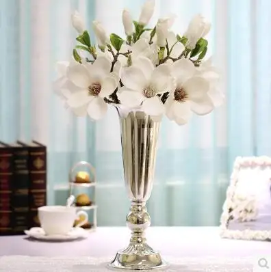

fashionl metal vase flower Wedding tabletop vase silver Vase decoration home Decorative Flowers Wreaths vase mariage HP041