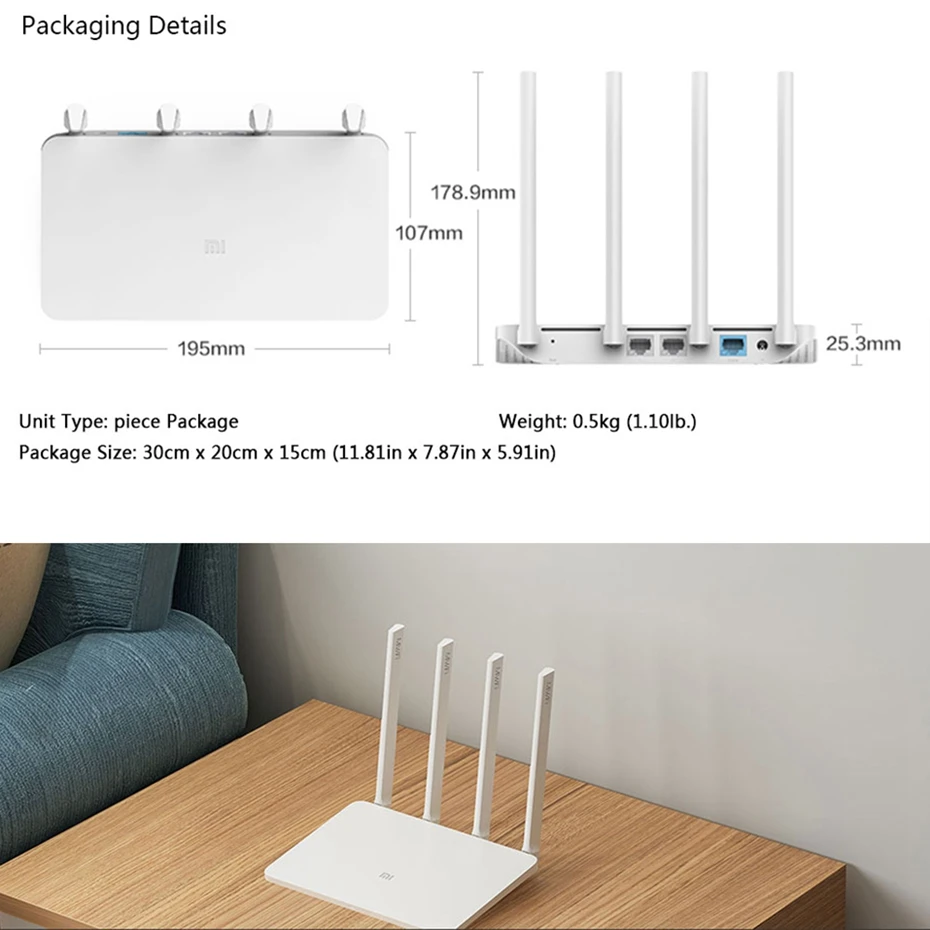 Китайская версия Xiaomi mi роутер 3A 2 4G/5G 1167 Мбит/с 64 Мб памяти двухдиапазонный