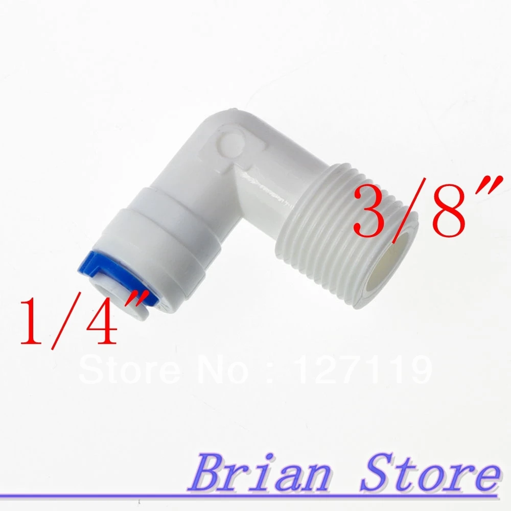 

1/4" OD Hose Connection 3/8"BSP Male Elbow Connection Quick Connector RO Water Reverse Osmosis Aquarium System fittings