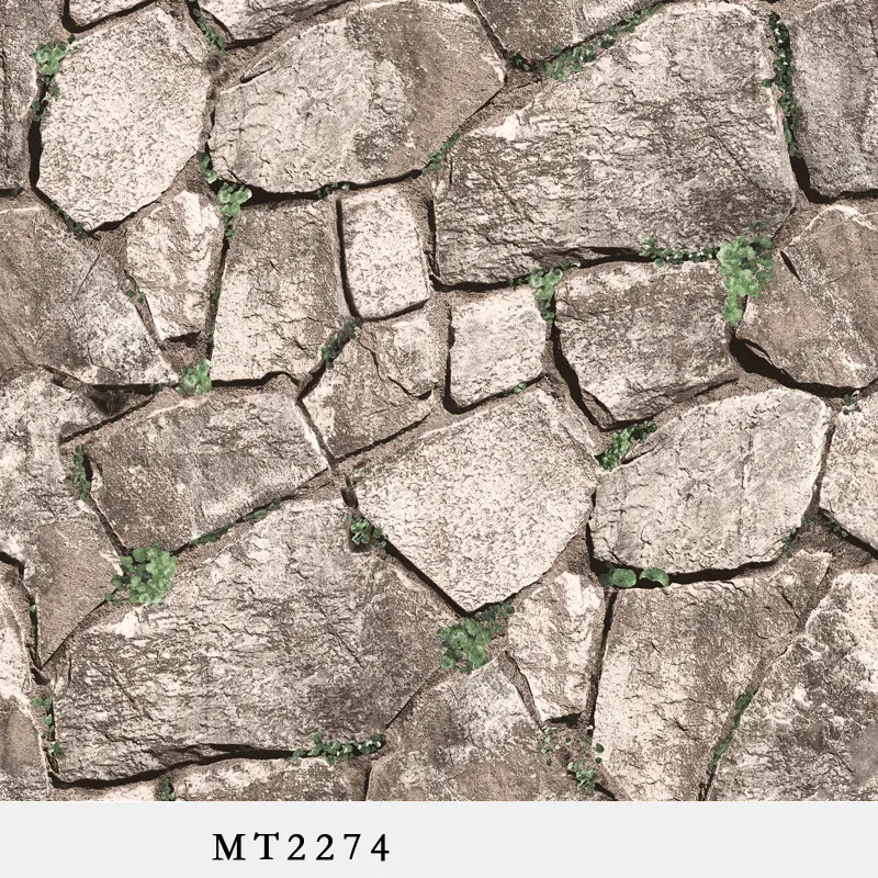 3D настенная бумага с камнем водонепроницаемая для гостиной рулон ПВХ