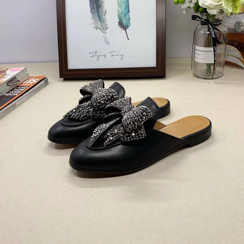 Genuine Leather Shoes Women Luxury Shoes Women Designers Butterfly-knot Casual Shoes Women