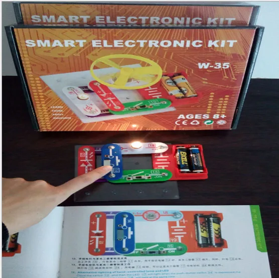 DIY образование электрический блок сборка строительных блоков детская игрушка