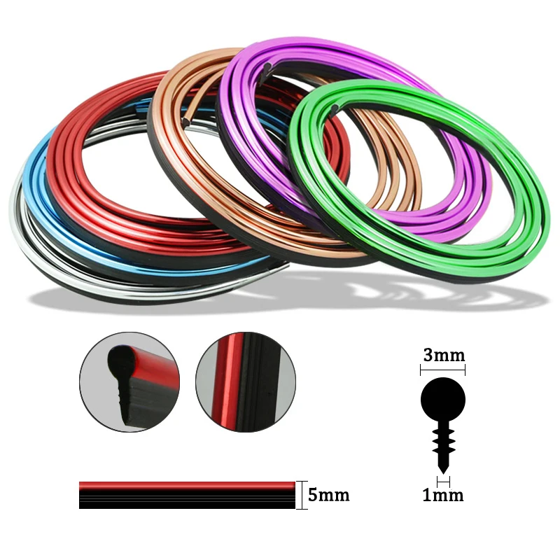 Гибкие автомобильные аксессуары 5 м молдинги для салона автомобиля приборной