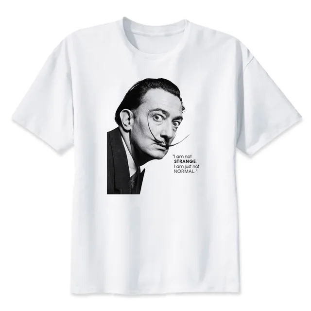 Мужская футболка с круглым вырезом Salvador Dali белая для мужчин MR880|Мужские футболки|