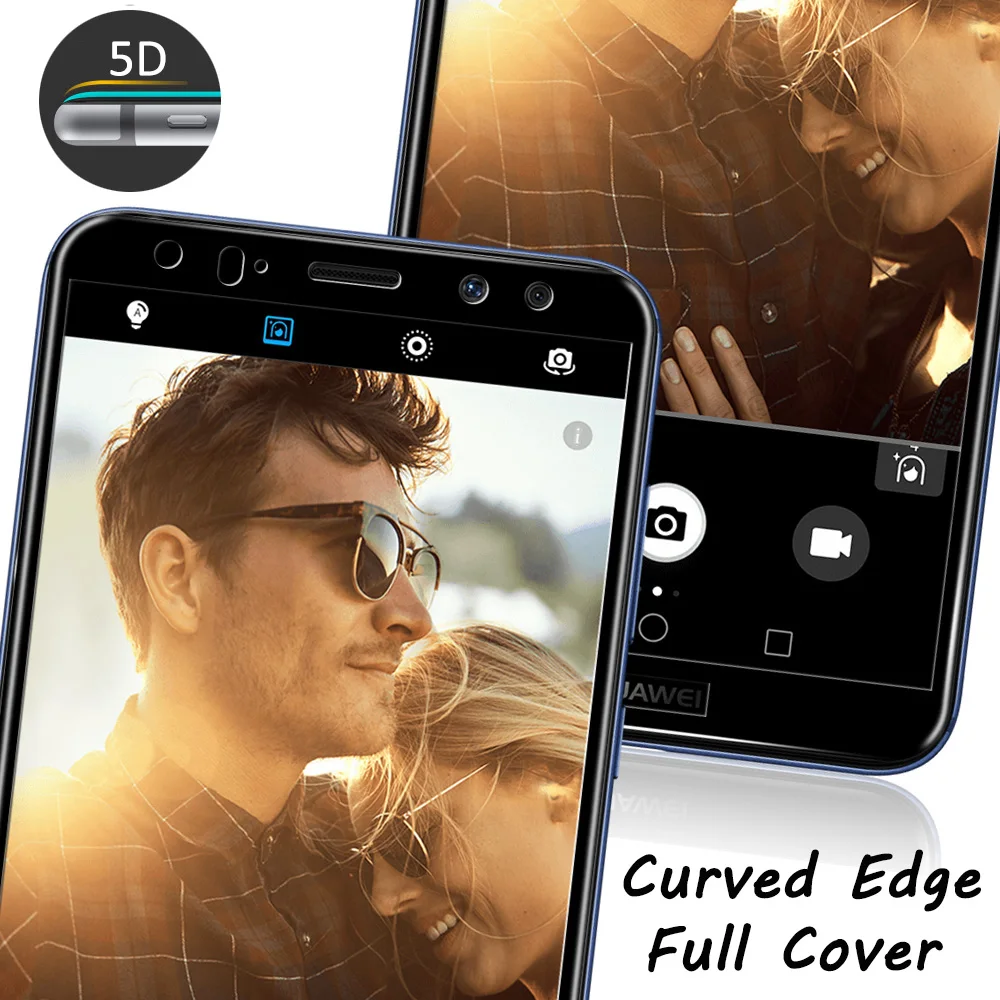 5D закаленное стекло для Huawei Mate 10 Lite с изогнутыми краями полное покрытие P20 Pro/ P10 Plus