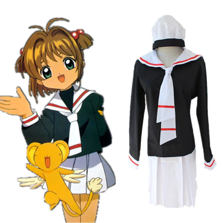 Cardcaptor Sakura Card Captor школьная Униформа аниме Косплэй костюм Бесплатная доставка| |