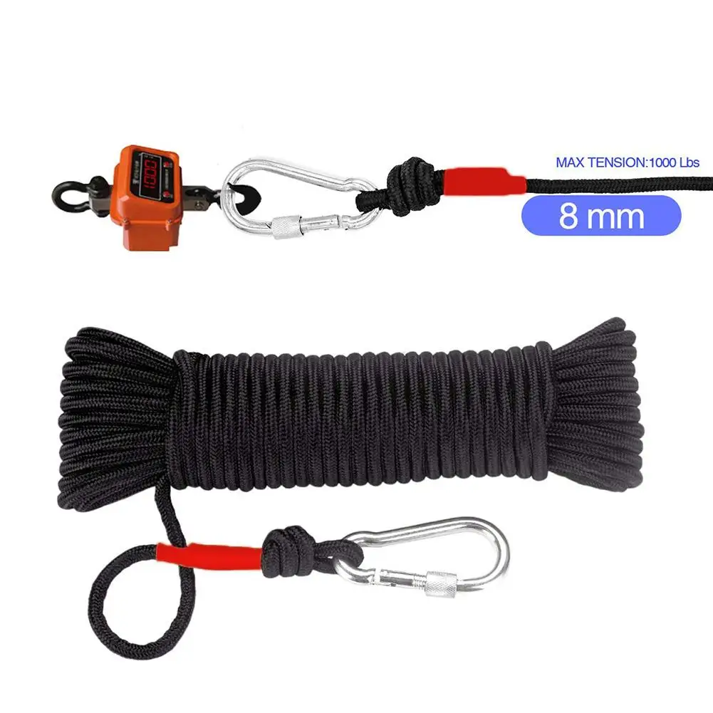 

Emergency Escape And Climbing Rope With Climbing Buckle Magnet Fishing Nylon Rescue Safety Rope Length 20 m Diameter 8 mm