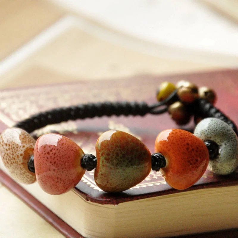 Браслеты из бисера в форме сердца браслеты для женщин и мужчин керамические