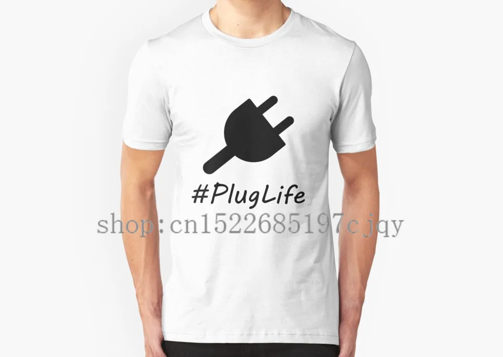 Новый PlugLife Plug Для мужчин хлопковая футболка с короткими рукавами размер S-2XL |