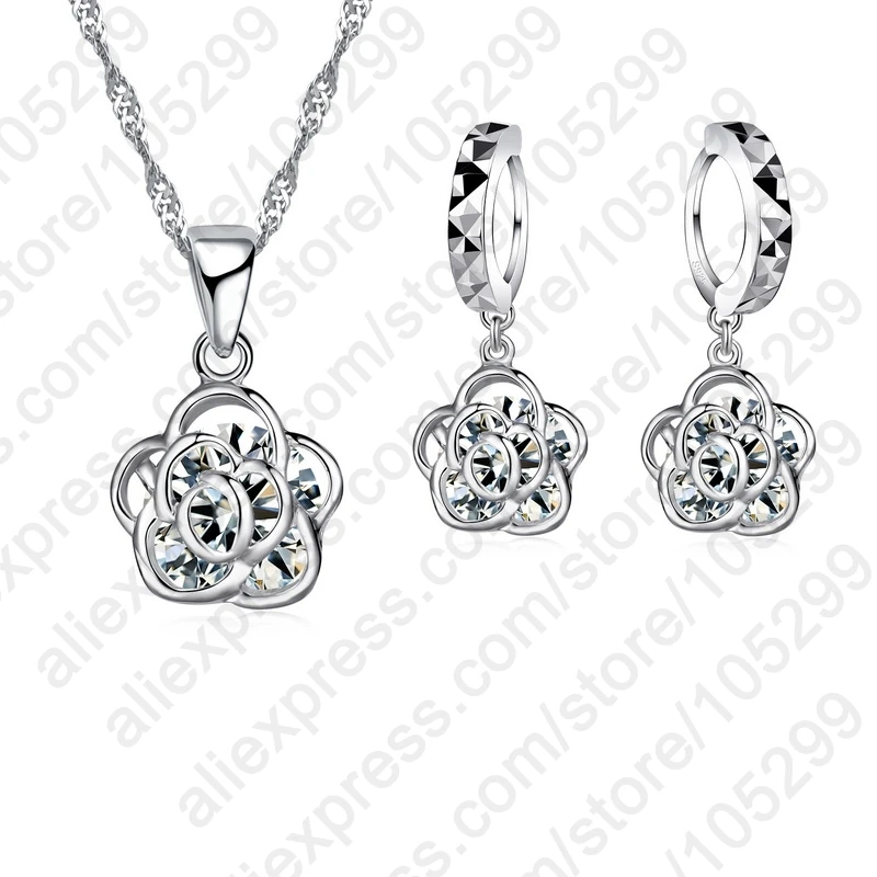 Элегантные Ювелирные наборы с цветком принцессы из стерлингового серебра 925