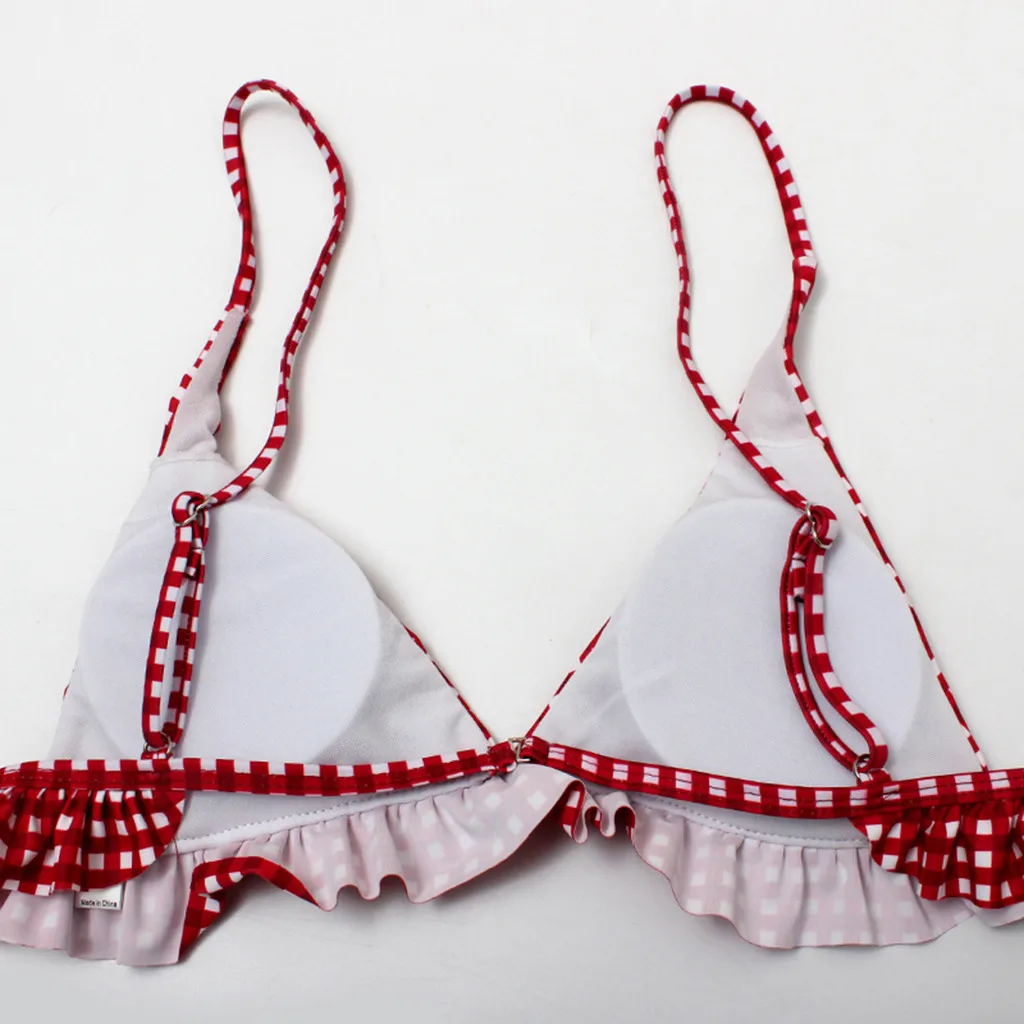 SAGACE Бразильское бикини комплект из двух предметов клетчатый купальник с