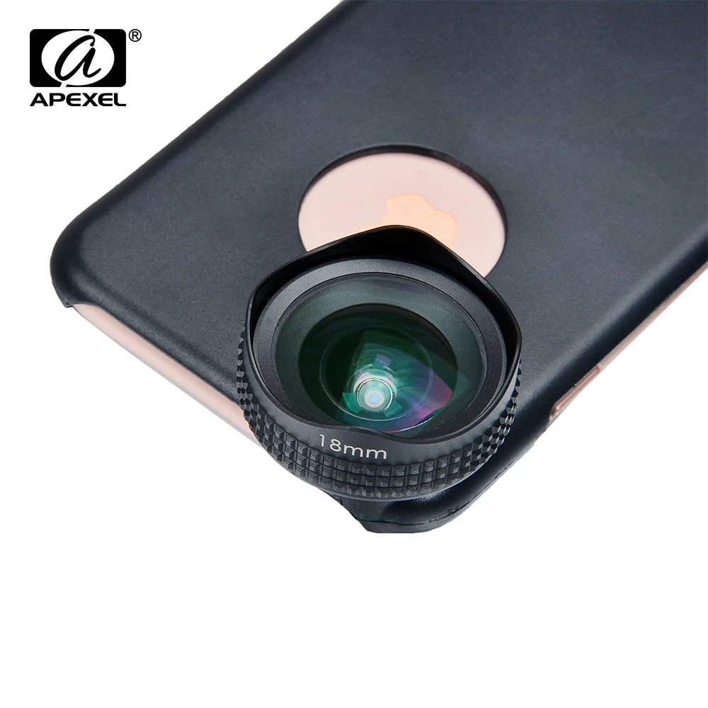 

Apexel Optic Pro Portrait lens 18MM HD Wide Angle Camera Lens kit More Landscape for iPhone 7 6s plus & iphone 5 universal clip