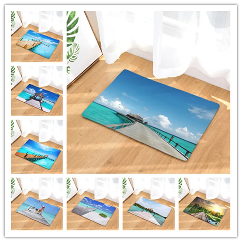 Противоскользящие приветственные коврики с принтом для просмотра прихожей