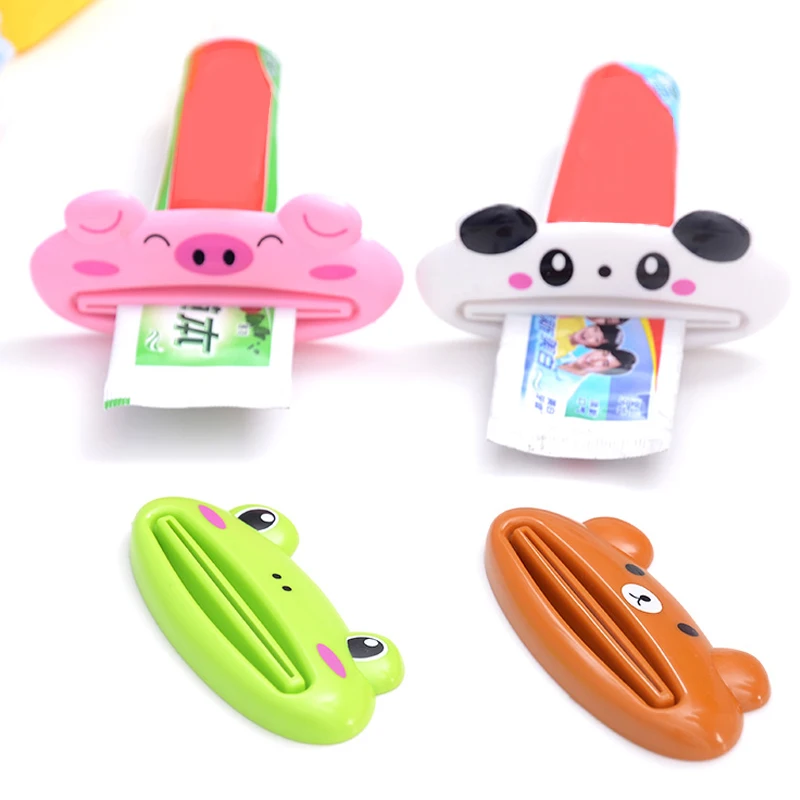 

2PCS/Lot New Cartoon Easy Squeezer Toothpaste Tube Rack Dispenser Rolling Holder Easy Squeeze Paste Dispenser Roll Holder