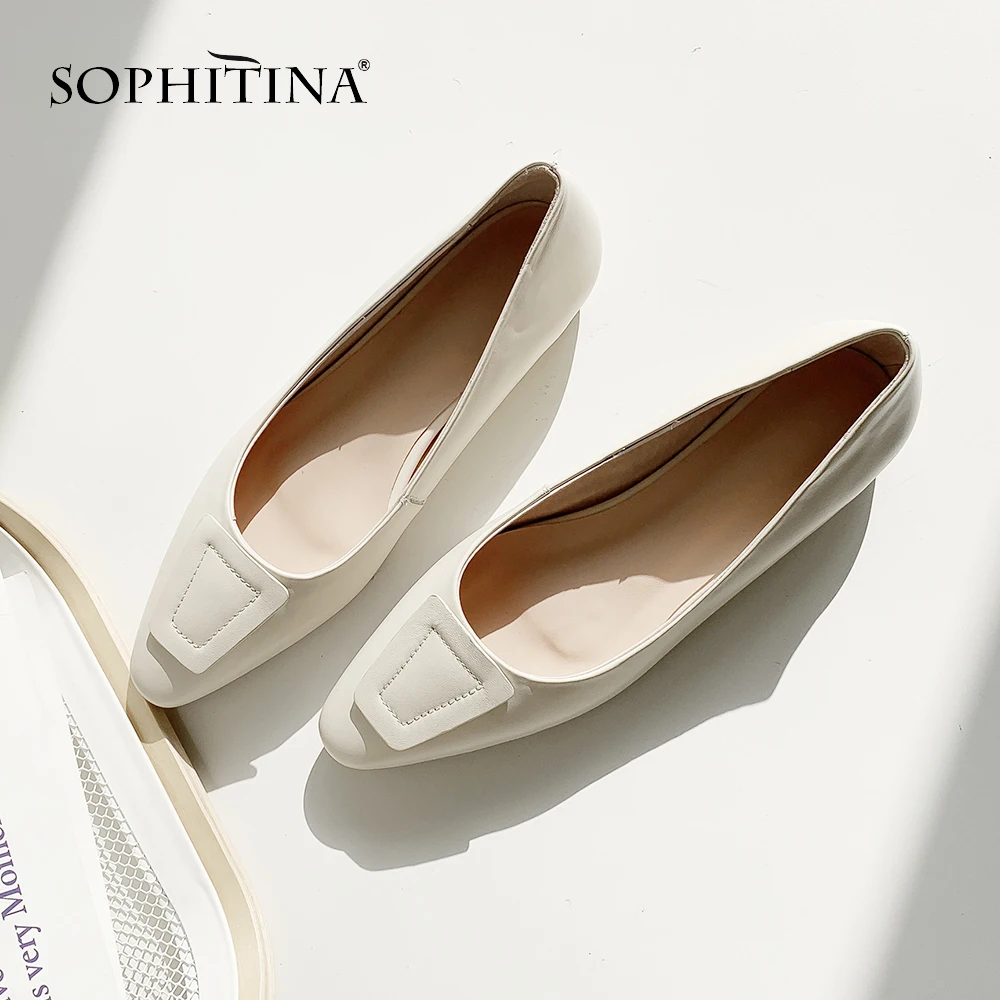 SOPHITINA/модная повседневная обувь на плоской подошве удобная однотонная из