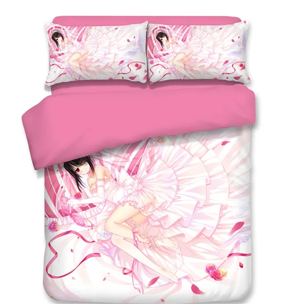 style12 Tokisaki Kurumi 3D японское постельное белье с аниме наборы мультфильм пододеяльник простыня домашний текстиль постельное белье Хорошее качество стиль - Цвет: style12