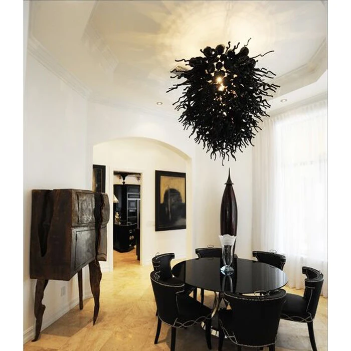 

Longree Free Shipping Blown Glass Chandelier Customized glass lamps blue color glass ceiling lamps Villa Hanging Lamp