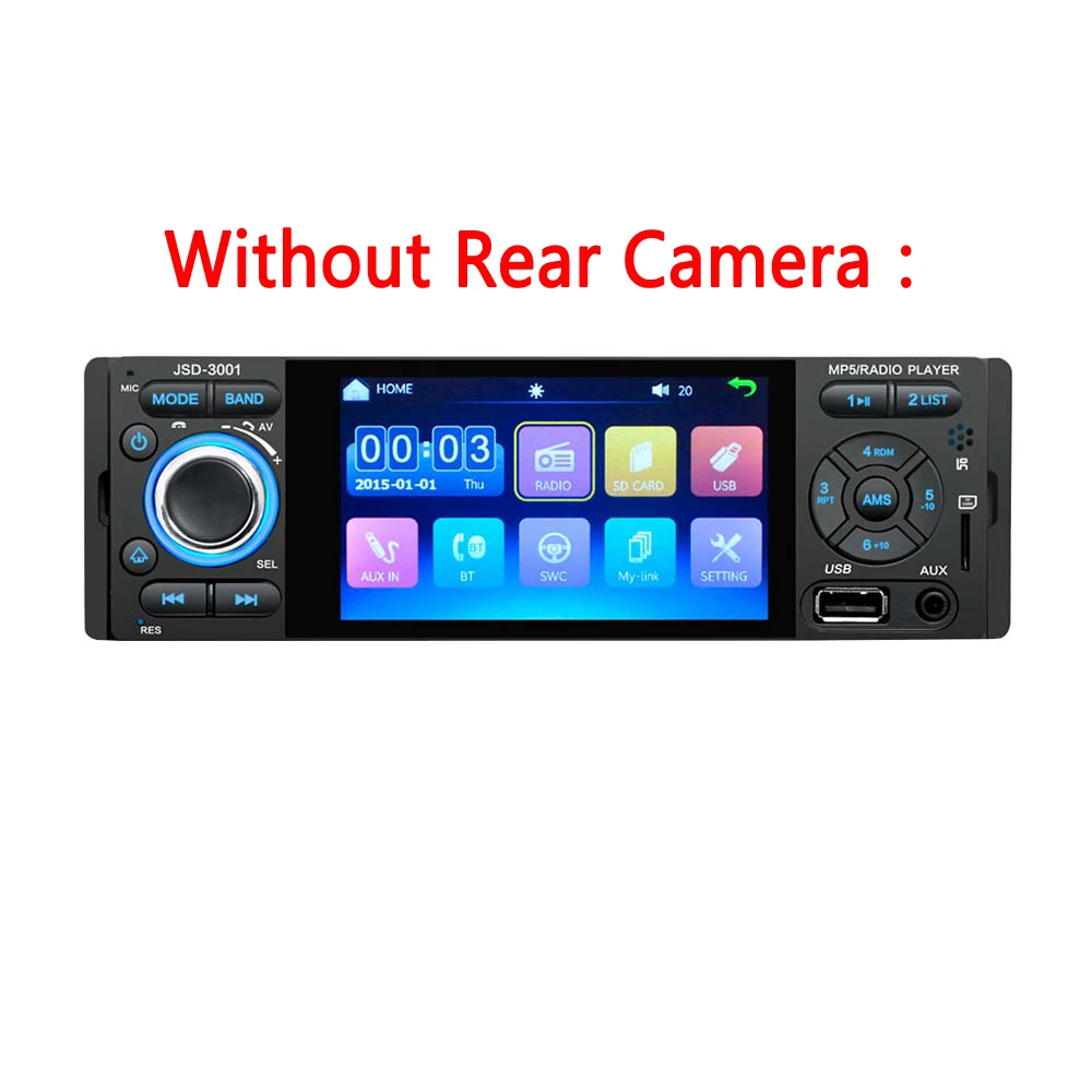 Without camera Podofo Автомагнитола 1 Din Авторадио 4 дюймов сенсорный экран Авто аудио стерео Мультимедийный Плеер Зеркало Ссылка Bluetooth USB AUX FM SWC - Цвет: Without camera