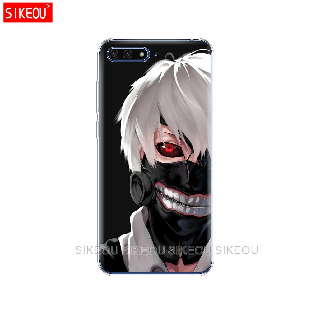 Силиконовый чехол для телефона Huawei Honor 7A PRO 7C Y5 Y6 Y7 Y9 2017 2018 Prime Токийский Гуль аниме