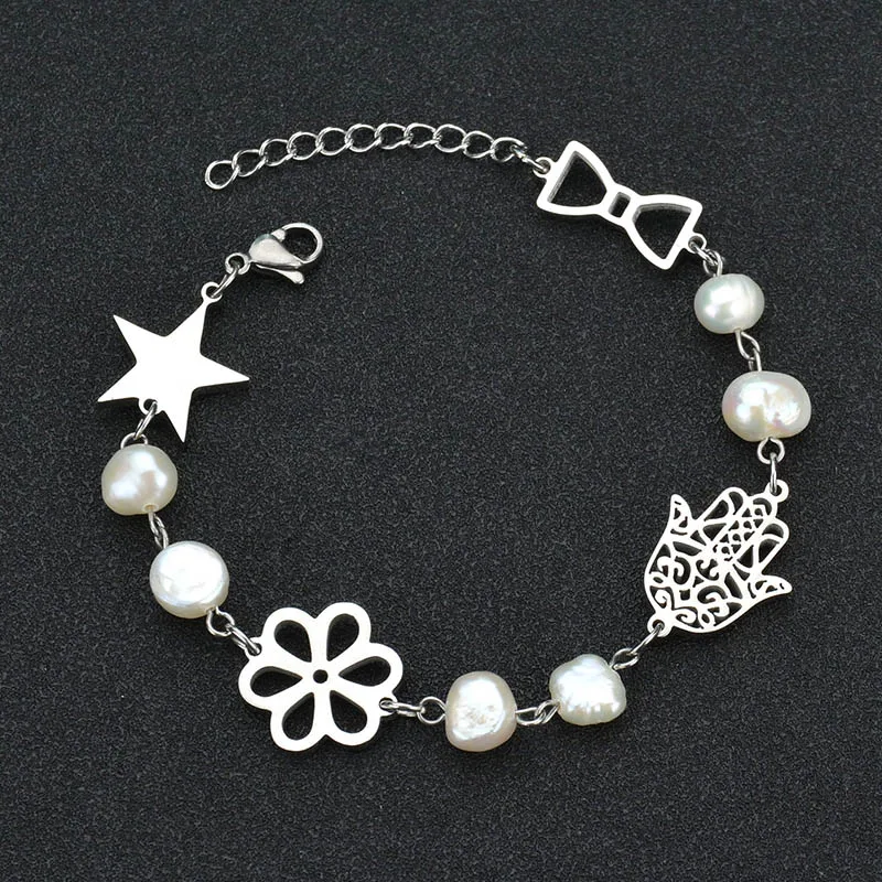 Милый браслет Fatima из нержавеющей стали золотистого цвета с цепочкой удлинителем