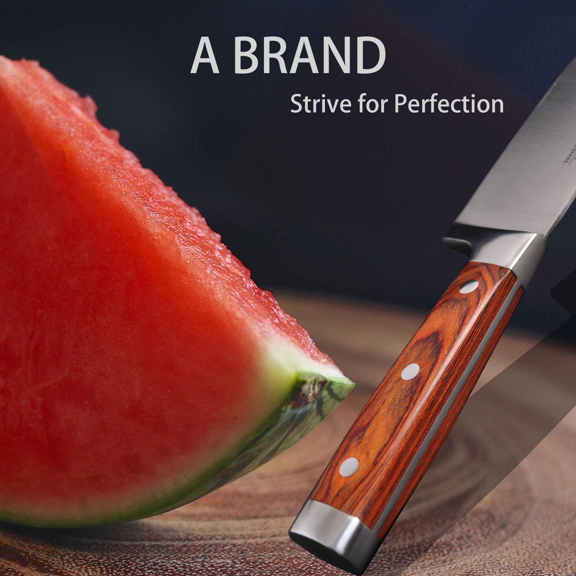 Фирменный 8 дюймовый нож шеф повара Nobel цвета с деревянной ручкой кухонные ножи из