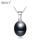 Женская подвеска из серебра 925 пробы с натуральным пресноводным жемчугом, 8-9 мм, 9-10 мм