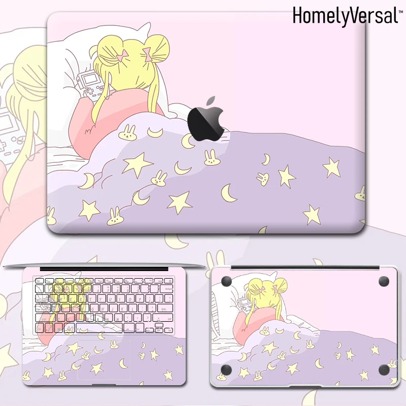 Милый кавайный милый чехол для Macbook Pro Air 11 13 15 retina, Защитная пленка для всего тела, милый кавайный защитный чехол