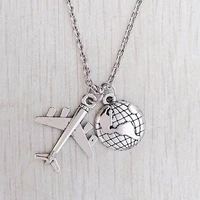 strange necklaces airplanes earth pilot gifts airplane fan necklaces travel gifts sweater necklaces