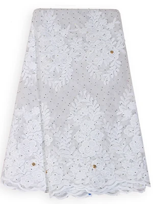 Best Selling White Milk Silk African Tulle Lace Fabric Wedding Net Lace Sewing Women's Dress 5Yard Designer Nigerian Lace Fabric - Цвет: as picture4