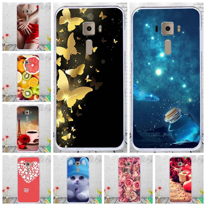 Чехол для телефона с цветочным рисунком Asus Zenfone 3 ZE552KL 5 дюйма мягкий силиконовый