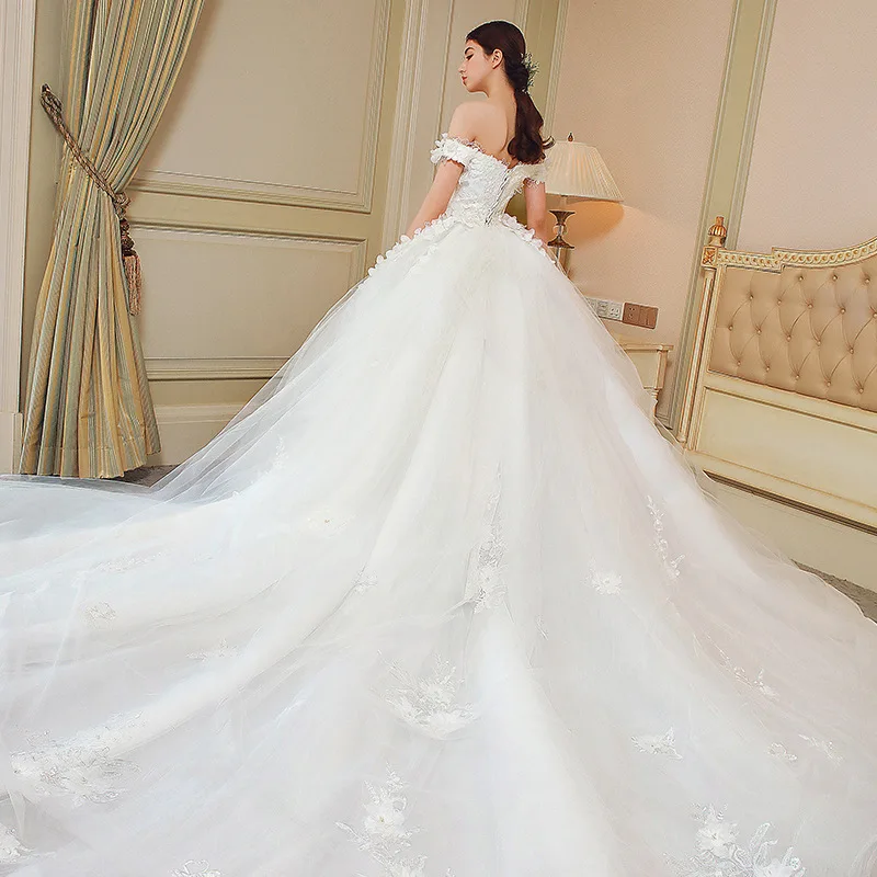 Бальное платье принцессы свадебные платья 2019 кружевное с аппликацией