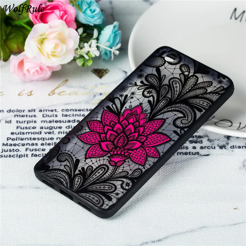 For Cover Xiaomi Mi 5S Case TPU &amp PC Embossed Lace Rose Pattern Bumper Housings Phone Mi5S 5.15'' |