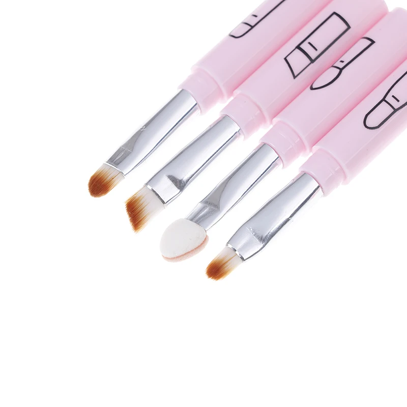 

Hot 4 in 1 Portable Retractable Makeup Brush Lipbrush Eyelash Eyeliner Eyeshadow Eyebrow Brush Travel Make up Brushes Maquiagem