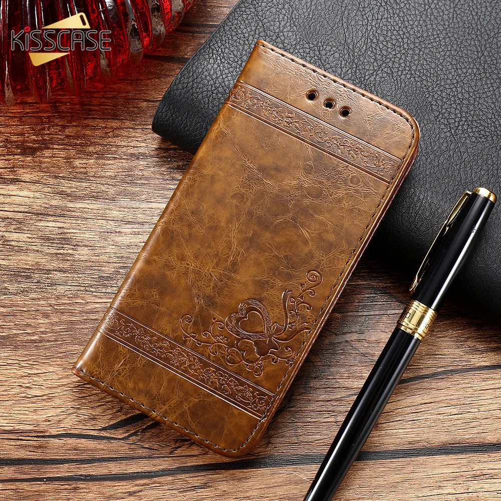 Кожаный чехол KISSCASE для iPhone 6 S 7 8 Plus X XS Max XR чехлы-книжки с 5S Samsung Galaxy S6 S7 Edge S8 S9 Note 9 |