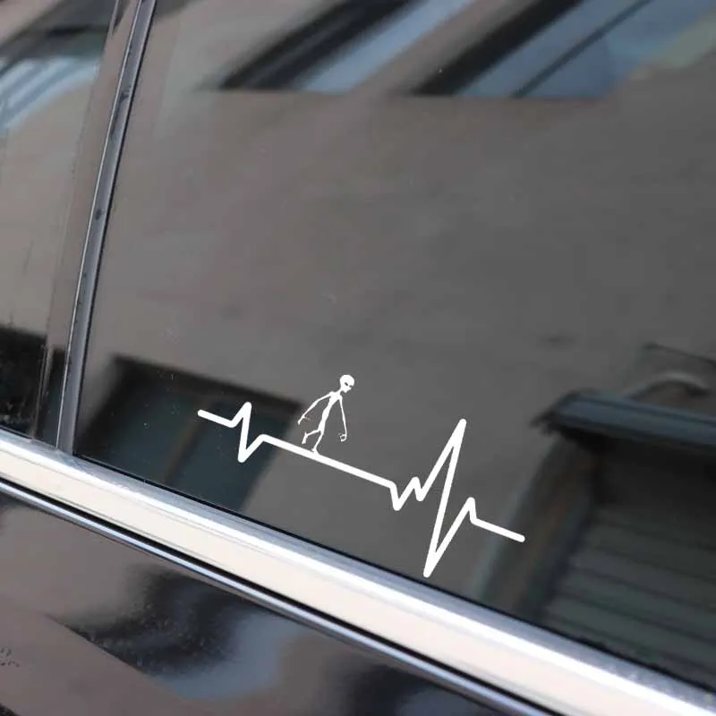 YJZT 15 2 см * 7 1 HEART BEAT линия ALIEN внеземных UFO автомобильный стикер виниловые наклейки
