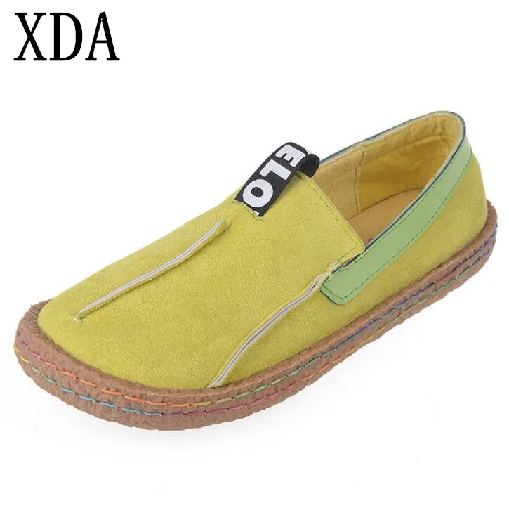 XDA/Новинка 2019 года женские лоферы Туфли оксфорды с круглым носком женская