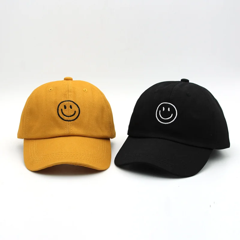Новый стиль бейсболка шапка-бейсболка вышивка смайлик новый хлопок casquette Осенняя