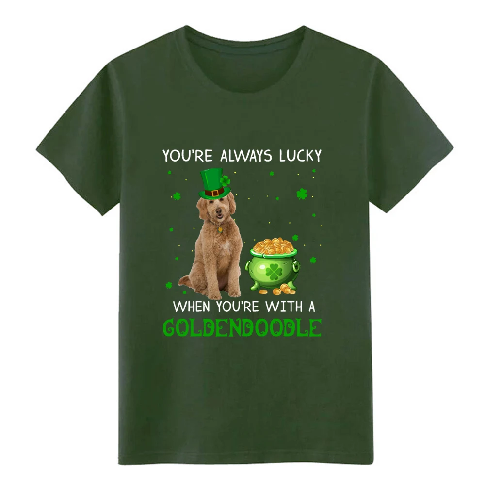 Всегда Lucky When You_re с Goldendoodle T shi футболка персонализированный хлопок плюс размер 3xl