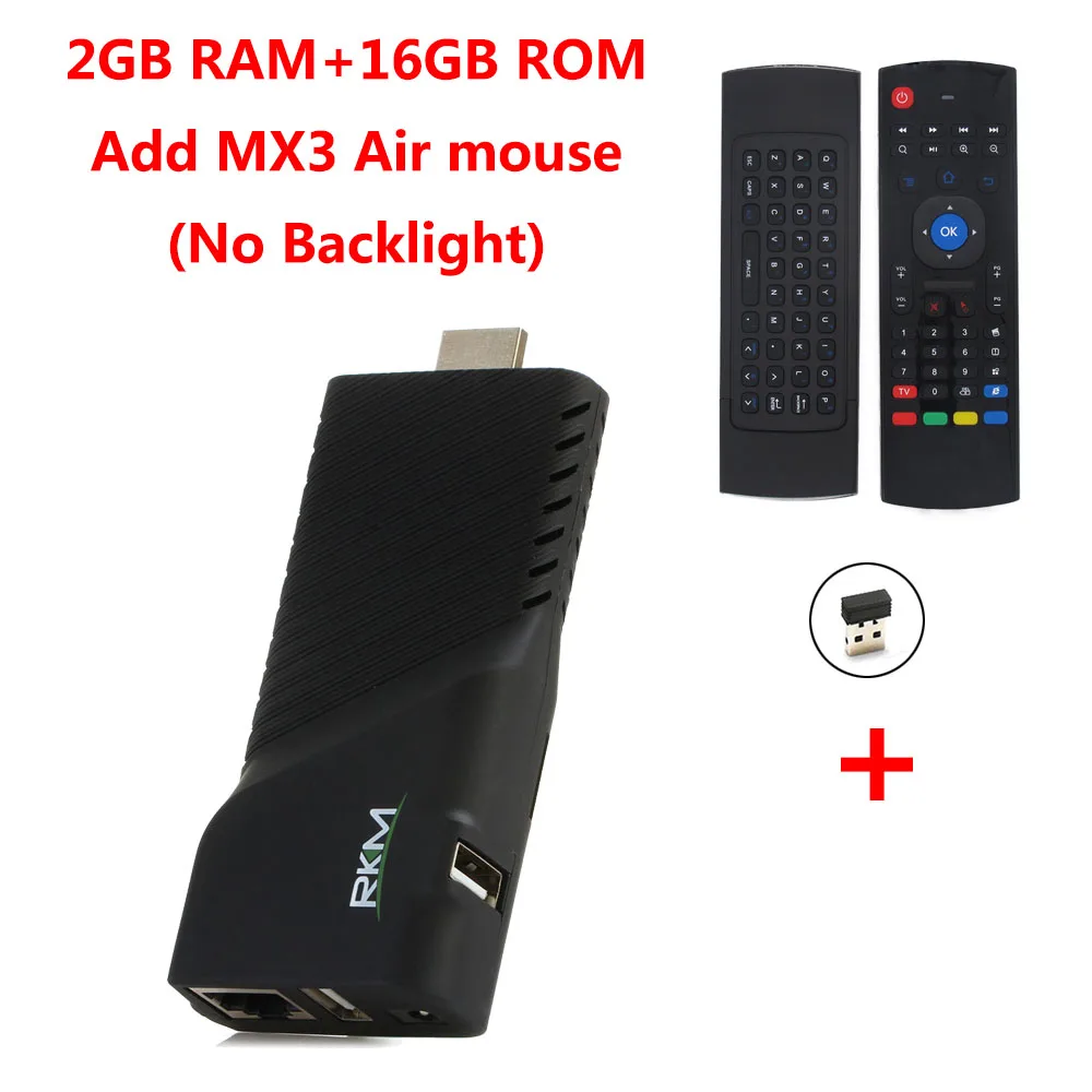 RKM V5 RK3288 четырехъядерный процессор 2 ГБ 16 ГБ Android tv Box 2,4 г/5 ГГц WiFi H.265 Bluetooth 4,0 Смарт Мини ПК Поддержка RJ45 4K HD tv Stick - Цвет: add MX3 no backlight
