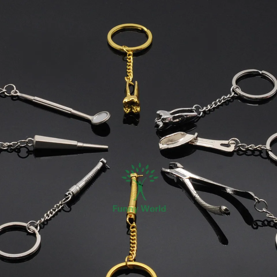Новинка 8 шт. стоматологическая лаборатория смешанные брелоки щипцы зеркальный