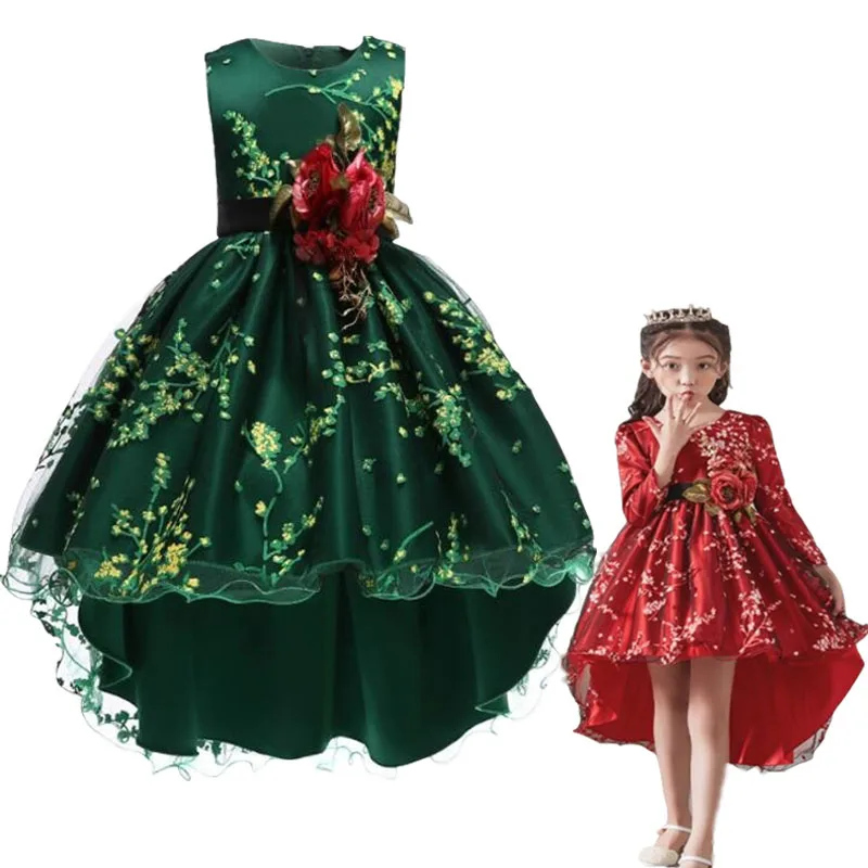 Elegant Princess Girls Dress Puff Tutu Piano Costume Trailer Flower Girl Handmade Wedding Show | Детская одежда и обувь