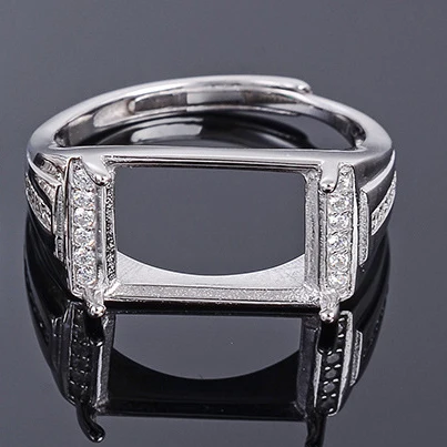 Empty ring 1014 MeiBaPJ 10*14 настоящий натуральный зеленый кристалл драгоценный камень мужское кольцо или пустое кольцо поддержка Настоящее серебро 925 проба хорошие Свадебные украшения - Цвет камня: Empty ring 1014