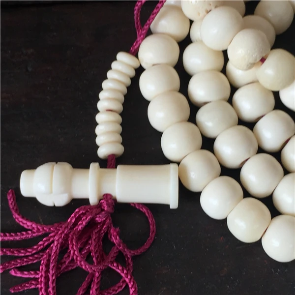 Тибетские Ювелирные изделия яка Bone 108 буддистские молитвенные бусы браслет