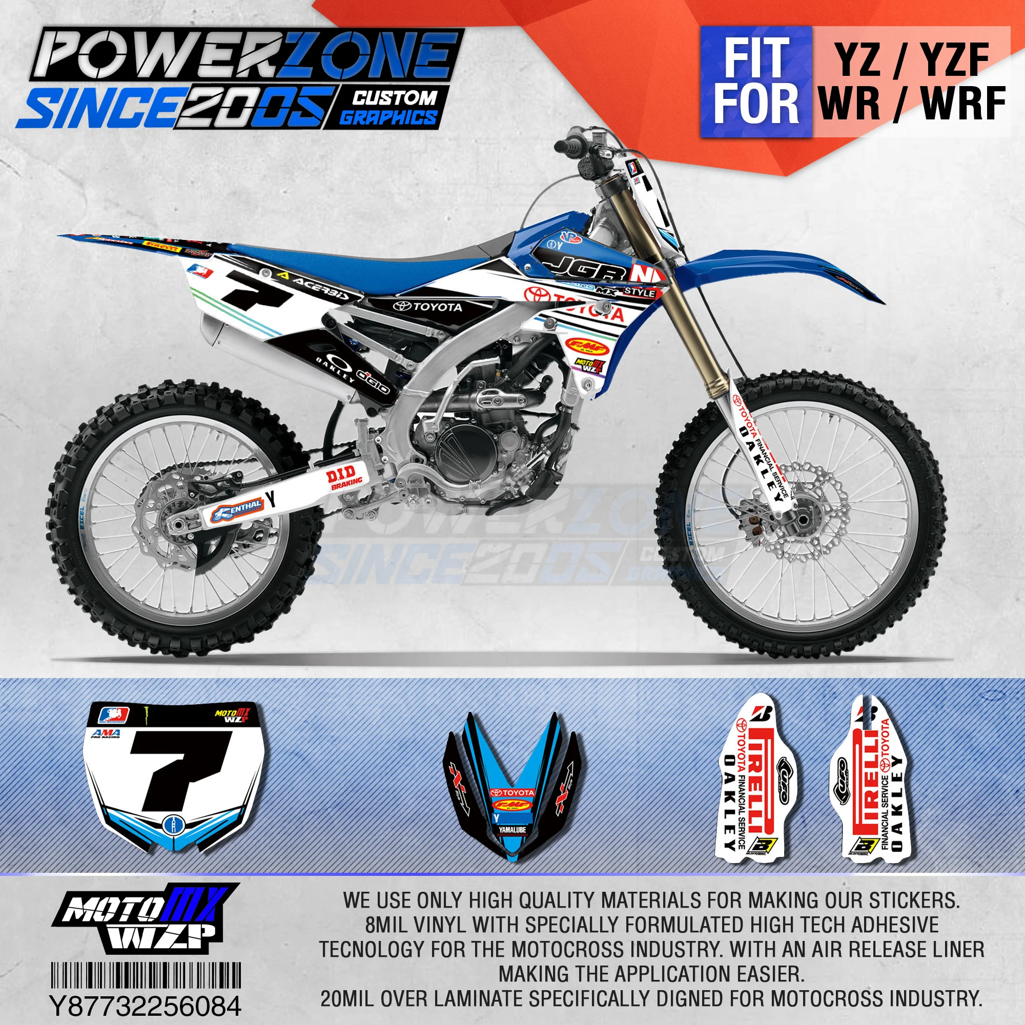 

PowerZone Customized Team Graphics Backgrounds Decals 3M Custom Stickers For YAMAHA YZF250FX 14-18 YFZ 19 YZF450 14-17 18-19 084