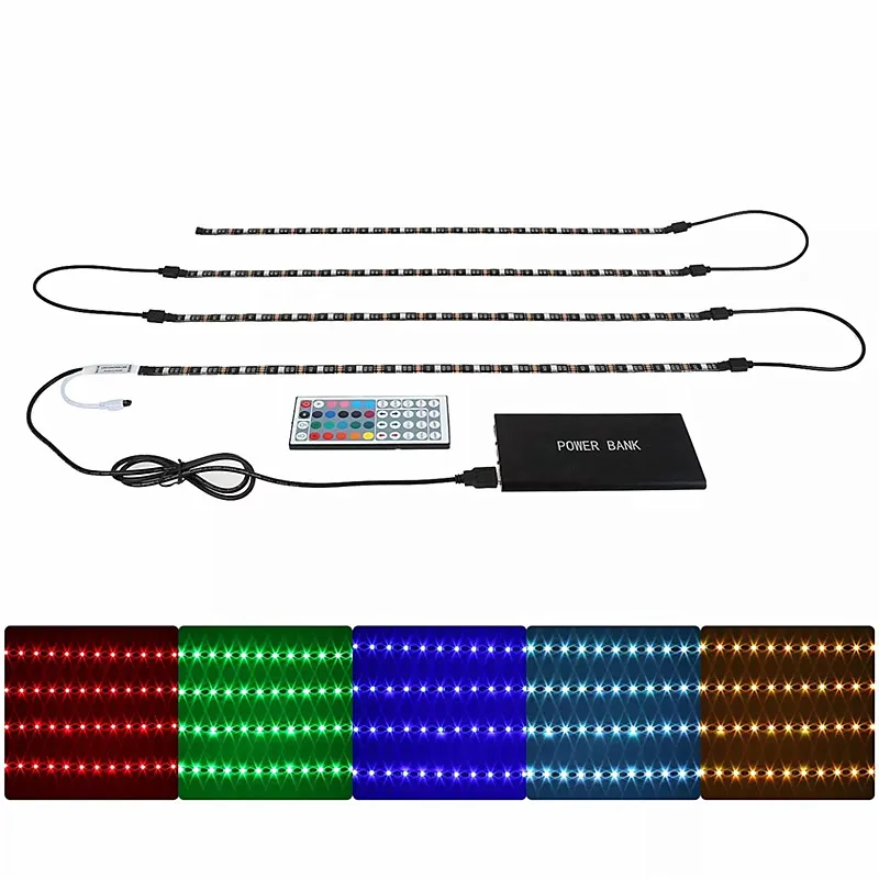 Водонепроницаемая светодиодная лента 4x50 см 2x50 2x100 5 В USB RGB 5050 SMD волшебная для