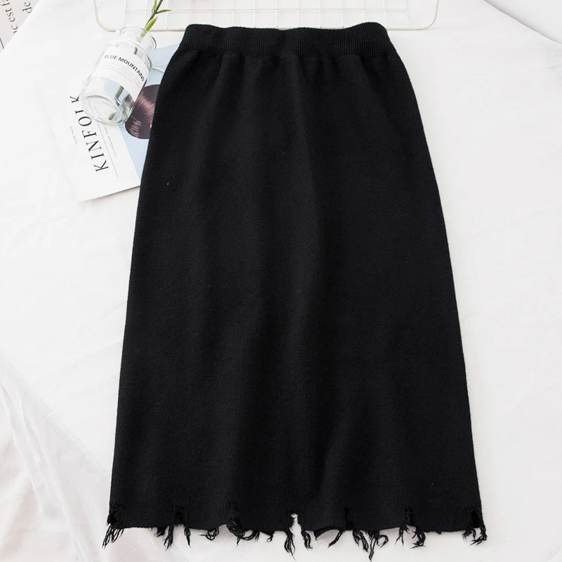 2018 новые модные женские юбки Новинка осени эластичный высокой талией Миди