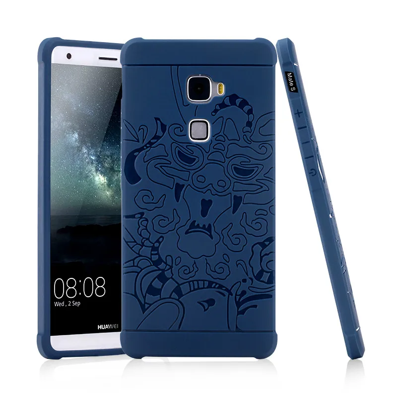 Для huawei товарищей case силиконовый чехол 3d резной дракон телефон случаях матовый
