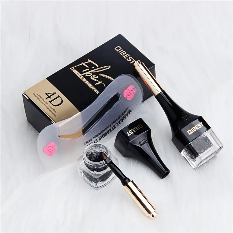 QIBEST 4D гель для бровей увеличивающий крем натурального волокна красить Eyebrow